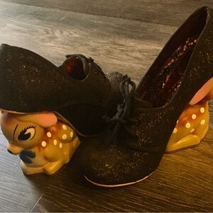 Irregular Choice Black Heels with Animal Design BAMBI